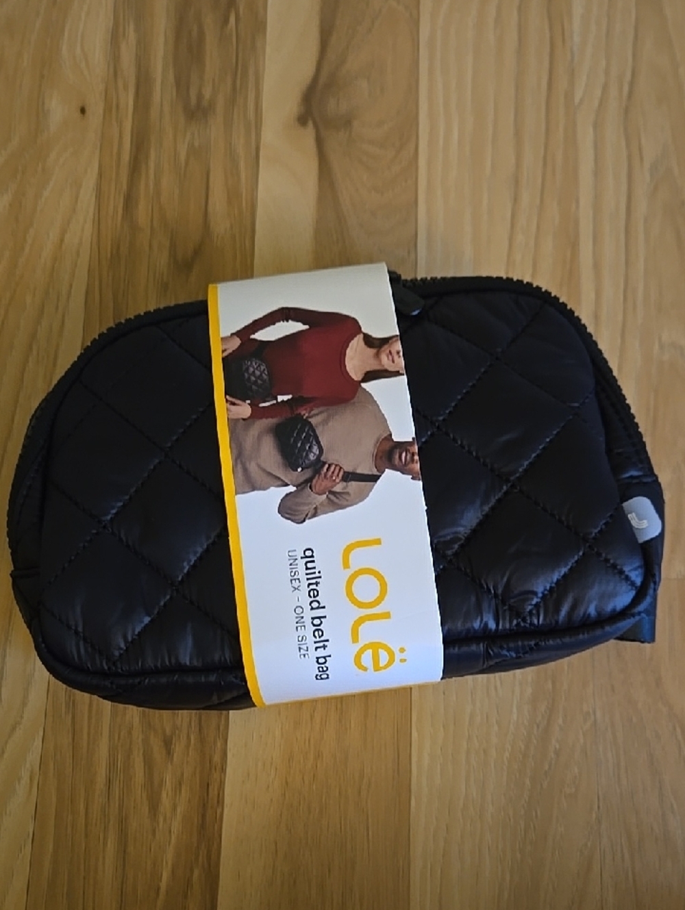 Lolé Quilted Belt Bag in Black